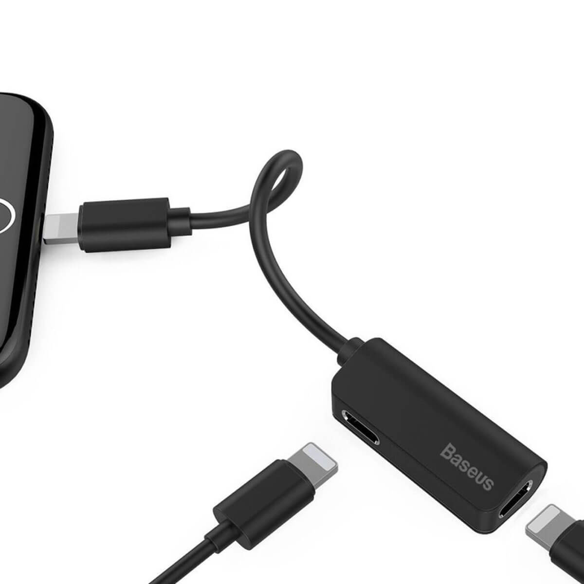 Кабель-перехідник Lightning Baseus iP Male to iP + iP Female Adapter L37 