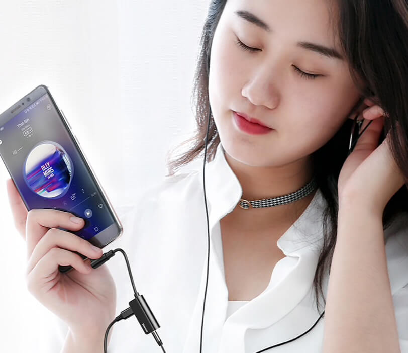 Адаптер для навушників Baseus L45 Type-C to Type-C / AUX 3.5mm
