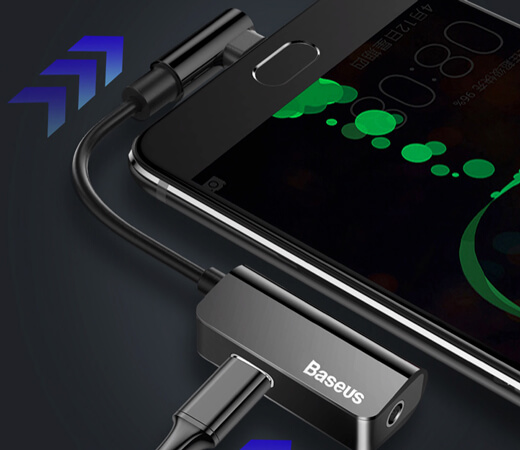 Адаптер для навушників Baseus L45 Type-C to Type-C / AUX 3.5mm