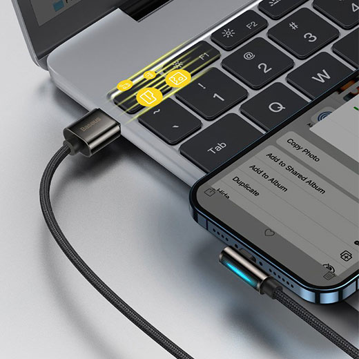 Міцний універсальний зарядний кабель Baseus Legend Series Elbow Fast Charging Data Cable USB to Lightning