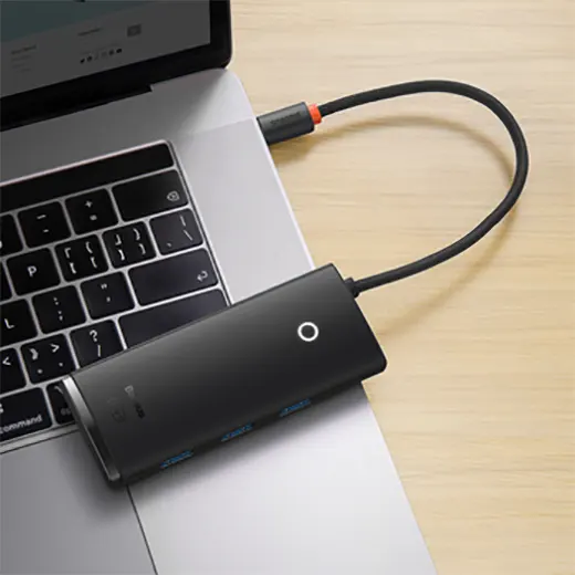 Хаб (адаптер) Baseus Lite Series 5-in-1 USB Type-C to USB 3.0 + HDMI Black