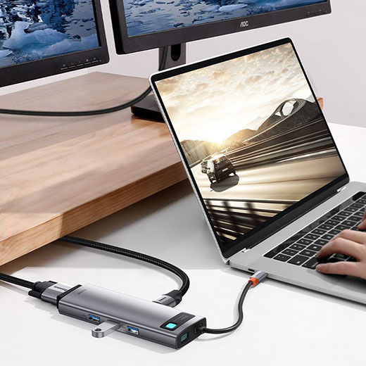 Хаб Baseus Metal Gleam Multifunctional 9 in 1 Type-C PD Grey ціна