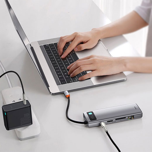 Хаб Baseus Metal Gleam Multifunctional 9 in 1 Type-C PD Grey купити