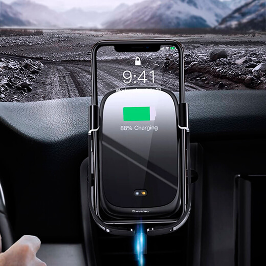 Автодержатель з бездротовою зарядкою Baseus Rock-Solid Car Holder
