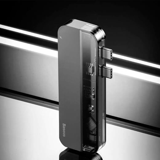 Хаб Type-C для MacBook Pro /Air Baseus Transparent Series Dual