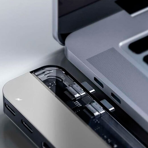 Хаб Type-C для MacBook Pro /Air Baseus Transparent Series Dual