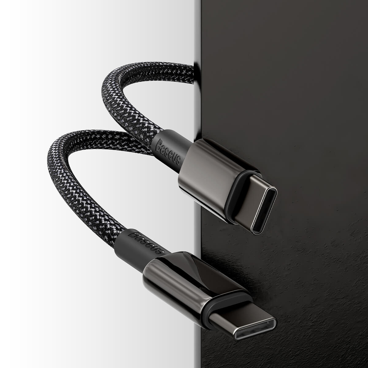 Купить нейлоновый кабель Baseus Tungsten Gold Cable Type-C to Type-C 100W (2m) в Киеве по низкой цене