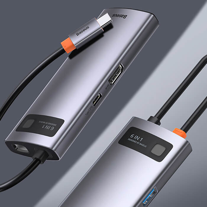 Купити новий хаб (адаптер) Baseus USB-C Metal Gleam Series 6-in-1 для MacBook | iMac | iPad