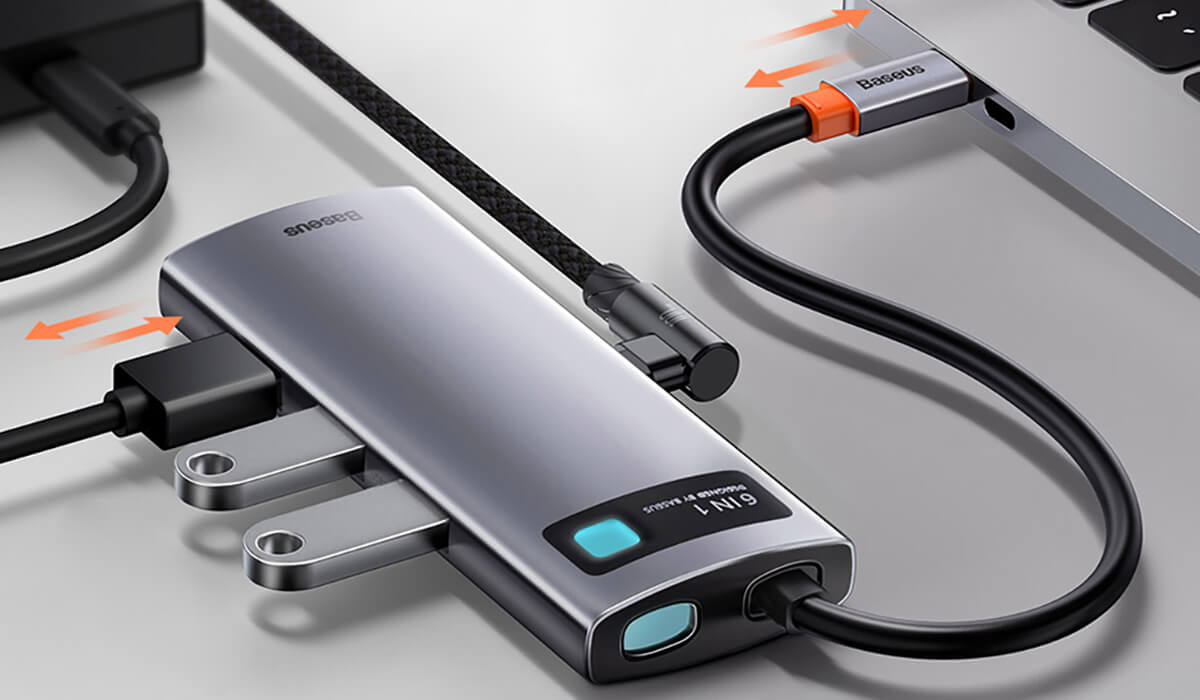 Купити хаб (адаптер) Baseus USB-C Metal Gleam Series 6-in-1 для MacBook | iMac | iPad