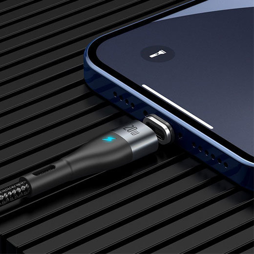Зарядний кабель Baseus Zinc Magnetic Safe Fast Charging Type-C to Lightning PD 20W 1m Black