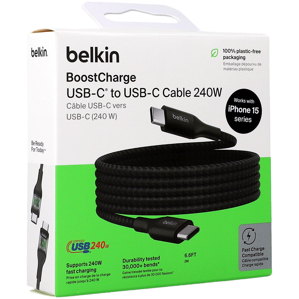 Кабель Belkin Boost USB-C/USB-C 240W, чорний