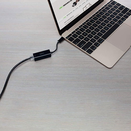 Адаптер Belkin USB-C &trade; to Gigabit Ethernet (USB Type-C &trade;) Black для MacBook