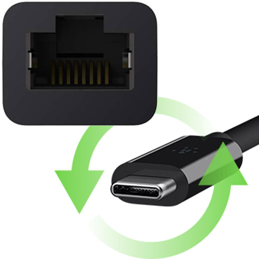 Адаптер Belkin USB-C &trade; to Gigabit Ethernet (USB Type-C &trade;) Black для MacBook