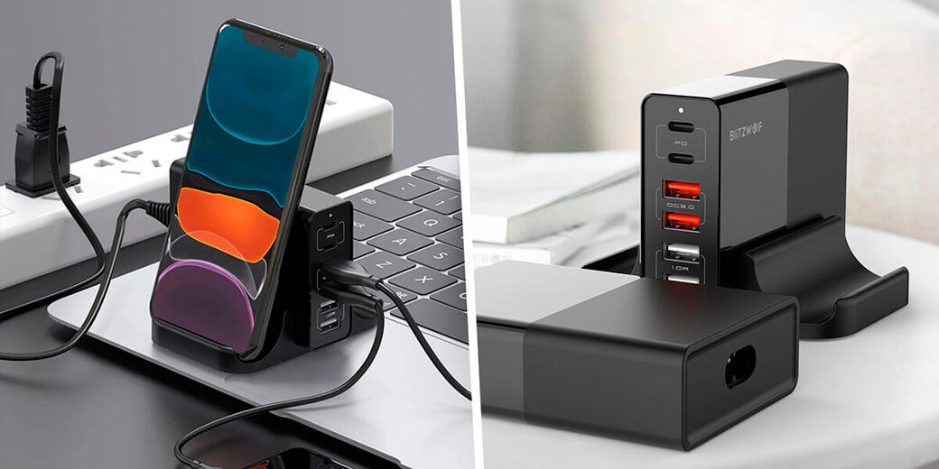 Зарядная станция BlitzWolf BW-S16 75 Вт для iPhone | iPad | MacBook