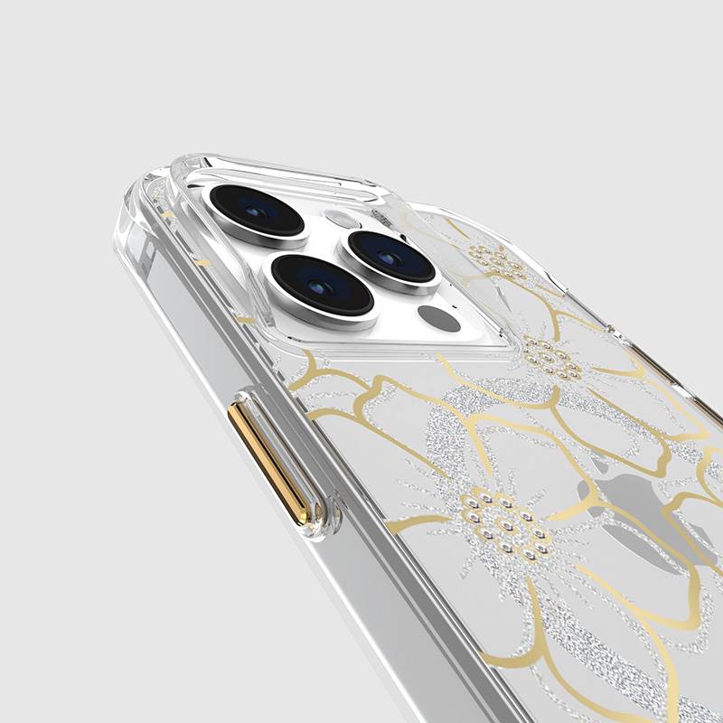 Чохол Case-Mate Floral Gems MagSafe для Apple iPhone 15 Pro, золотий