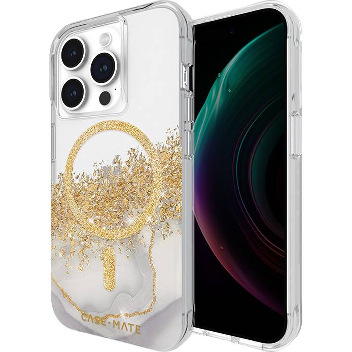 Задня панель чохла Karat Marble MagSafe з золотою фольгою для Apple iPhone 15 Pro