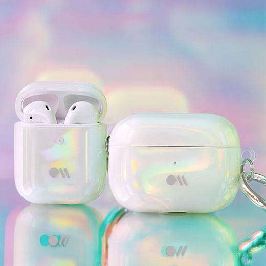 Блестящий силиконовый чехол с кольцом карабином Case-Mate Soap Bubble для AirPods Pro