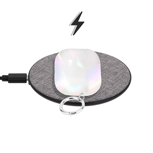 Блестящий силиконовый чехол с кольцом карабином Case-Mate Soap Bubble для AirPods Pro