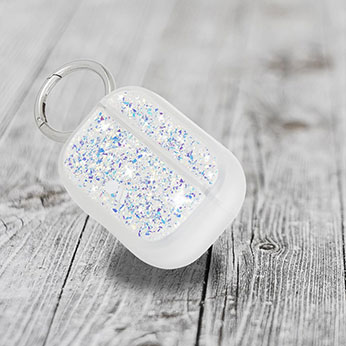 Блестящий силиконовый чехол с кольцом карабином Case-Mate Twinkle Stardust для AirPods Pro