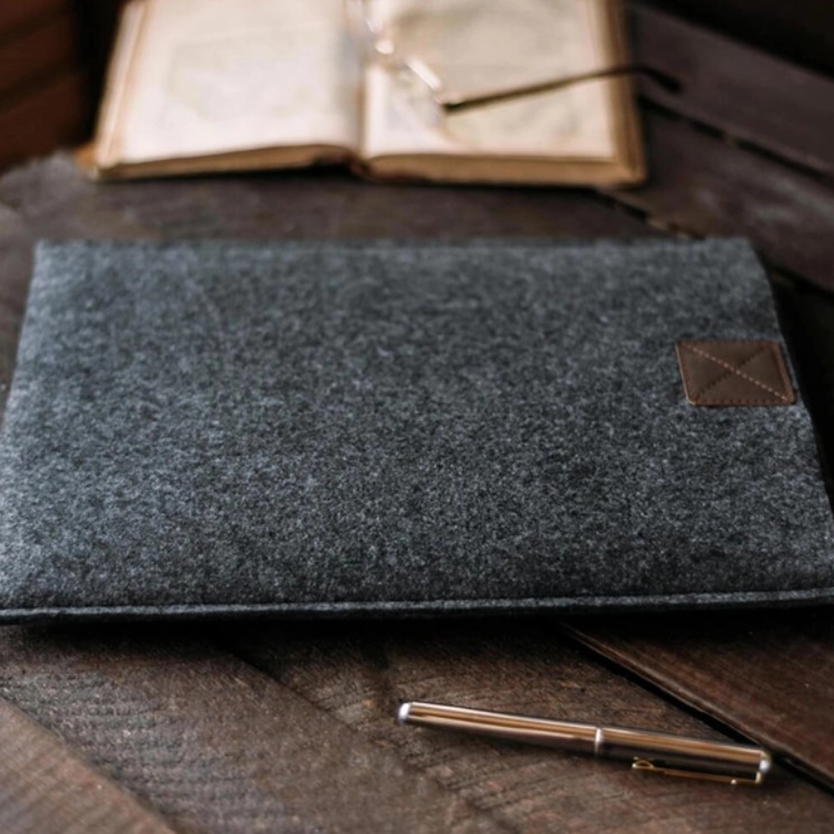 Чехол-конверт из войлока Gmakin Gray | Brown для MacBook Pro 14