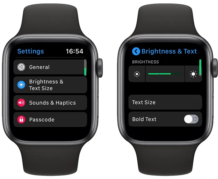 check brightness apple watch