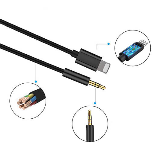 Кабель COTEetCI Lightning to 3.5mm Audio Cable 1m