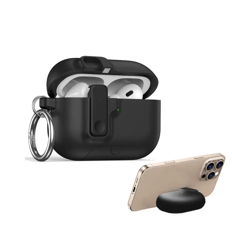 Чохол з замком та підставкою iLoungeMax Case with Stand Black для AirPods Pro 3