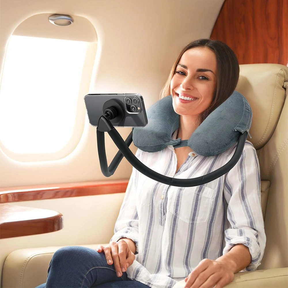 Тримач для телефону Encased Neck Pillow Phone Holder на шию, з підставкою та регулюванням 360&deg;