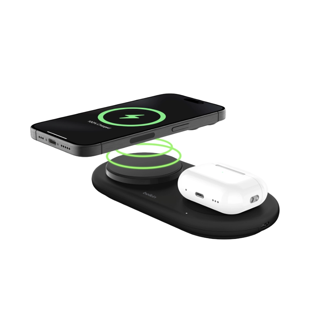 Док-станция MagSafe Belkin 2-в-1 BoostCharge Pro Charging Pad 15W с Qi2 для iPhone | AirPods