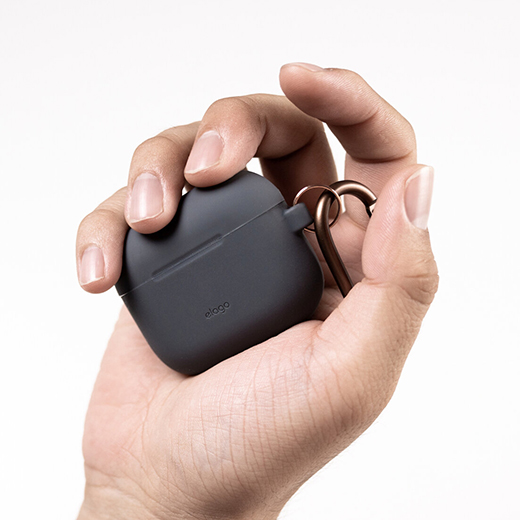 Новый силиконовый чехол elago Silicone Hang Case Dark Grey для AirPods 3