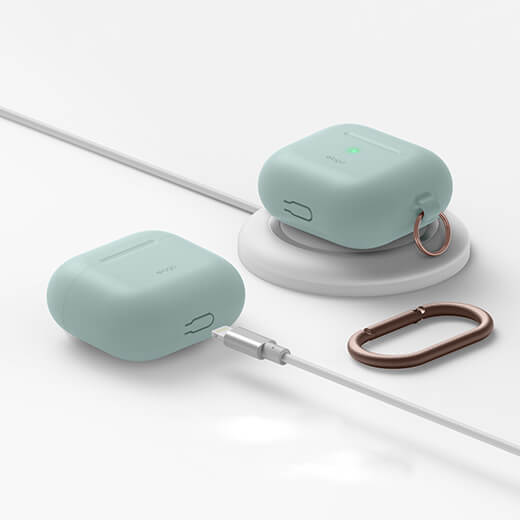 Купить силиконовый чехол elago Silicone Hang Case Mint для AirPods 3