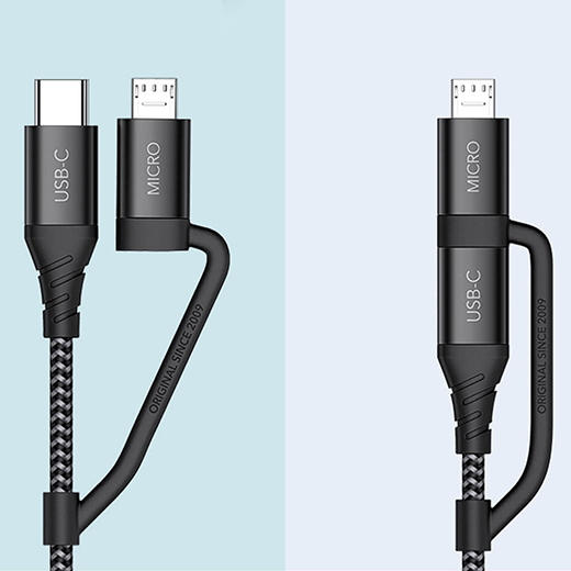 Кабель перехідник для зарядки ESR 2 в 1 USB-C to USB-C | Micro USB 1m