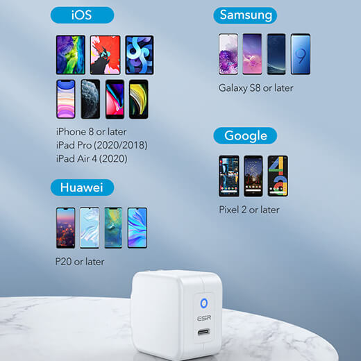 Швидке мережевий зарядний пристрій ESR 20W USB-C mini PD Charger (EU)