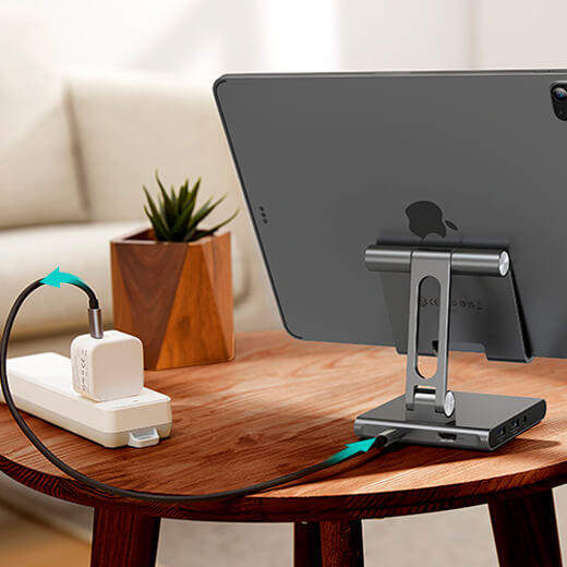 Хаб-подставка ESR 8-in-1 Portable Stand USB-C Hub Grey для iPad купить