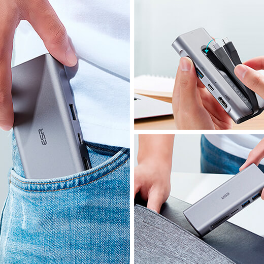 Хаб ESR 8-in-1 Portable USB-C Hub Grey ціна