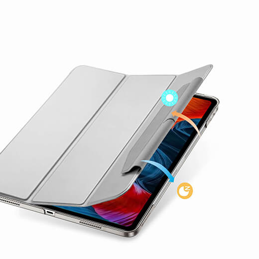 Черный чехол-книжка с держателем для Apple Pencil ESR Ascend Trifold для iPad Pro 12.9" M1 (2021)
