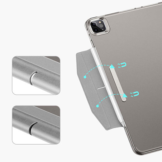 Черный чехол-книжка с держателем для Apple Pencil ESR Ascend Trifold для iPad Pro 12.9" M1 (2021)