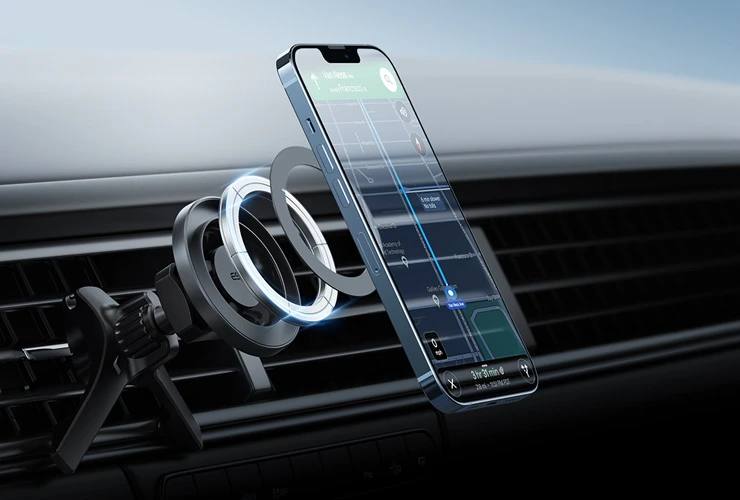 Автодержатель ESR HaloLock Magnetic Car Mount Metallic Grey для iPhone купить