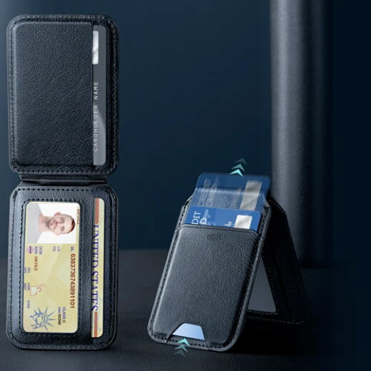 Шкіряний чохол-гаманець ESR HaloLock Vegan Leather Wallet MagSafe Stand Black для iPhone 14 | 13 | 12 ціна