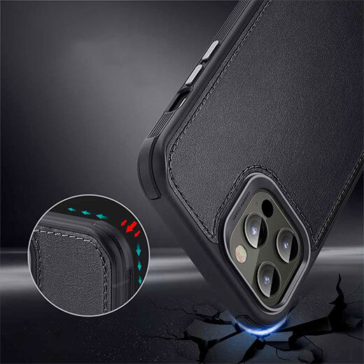 Кожаный черный чехол ESR Metro Vegan Leather Case MagSafe для iPhone 12 | 12 Pro