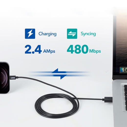 Зарядный кабель ESR USB Type-A to Lightning MFi Black 1.2 m для iPhone