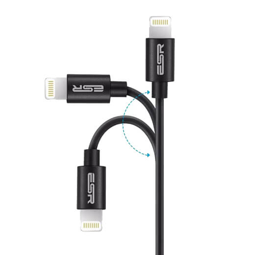 Зарядный кабель ESR USB Type-A to Lightning MFi Black 1.2 m для iPhone