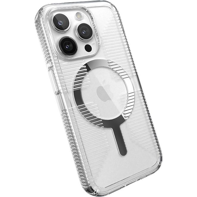 Чохол Speck GemShell з MagSafe для Apple iPhone 15 Pro, прозоро-хромований