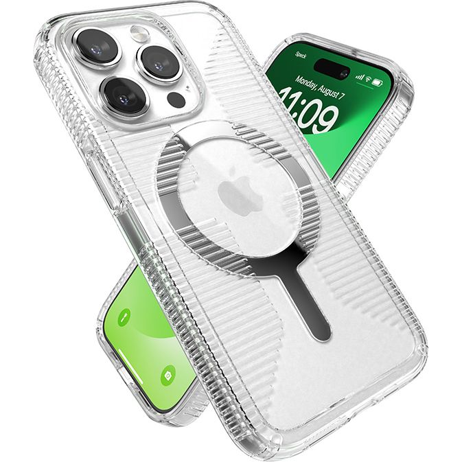 Чохол Speck GemShell з MagSafe для Apple iPhone 15 Pro, прозоро-хромований