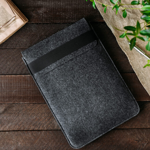 Чехол-карман из войлока с резинкой Gmakin Grey для MacBook Air 13" (2018-2020) | Pro 13" (2016-2020)
