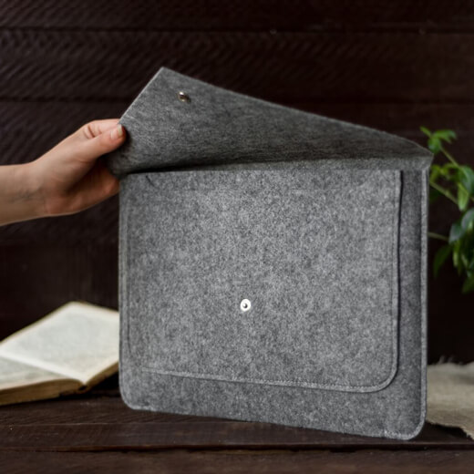 Чехол-конверт из войлока Gmakin Grey для MacBook Air 13" (2018-2020) | Pro 13" (2016-2020)