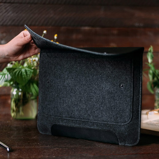 Чохол-конверт з повсті Gmakin Case Pocket Black для MacBook Air 13" | Pro 13"