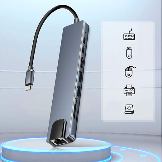 Хаб iLoungeMax 8 In 1 Multifunctional USB-C для MacBook