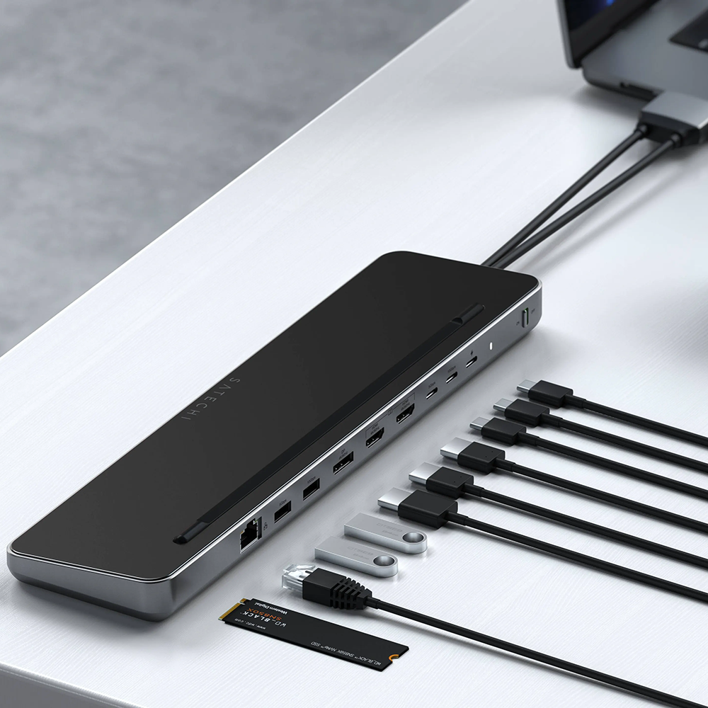 Хаб Satechi Dual USB-C NVMe SSD Enclosure для MacBook