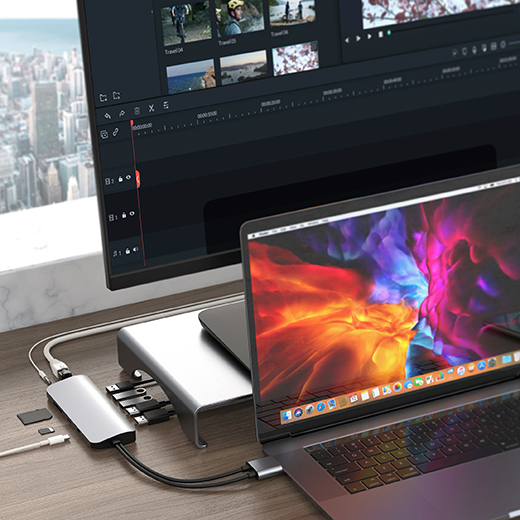 Адаптер (хаб) HYPER VIPER 10 в 2 HDMI | USB-A | Ethernet | Micro-SD | USB-C PD | Jack 3.3mm для MacBook | iPad